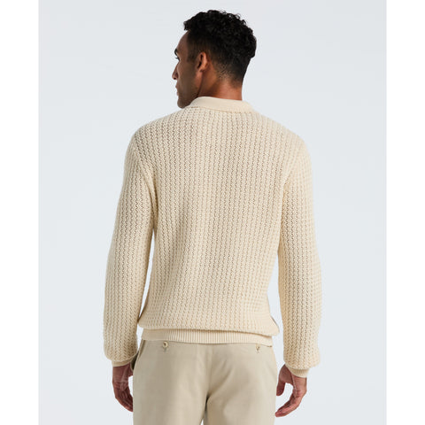 Cotton Zigzag Stitch Sweater Polo (Birch) 