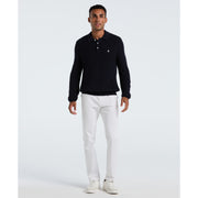Cotton Zigzag Stitch Sweater Polo (Dark Sapphire) 