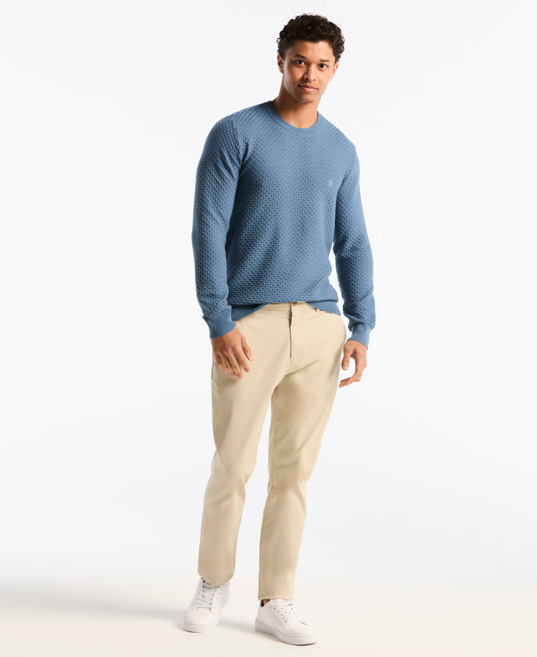 Geo Textured Crewneck Sweater