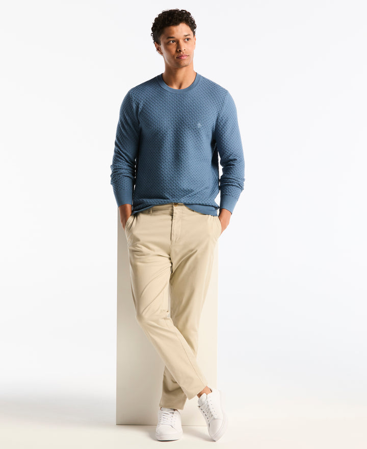 Geo Textured Crewneck Sweater