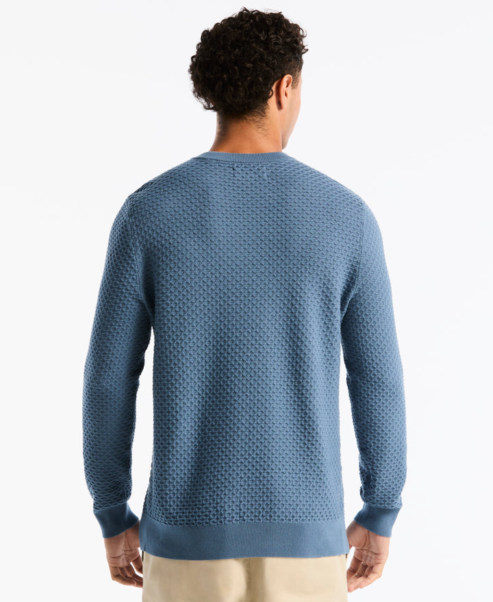 Geo Textured Crewneck Sweater