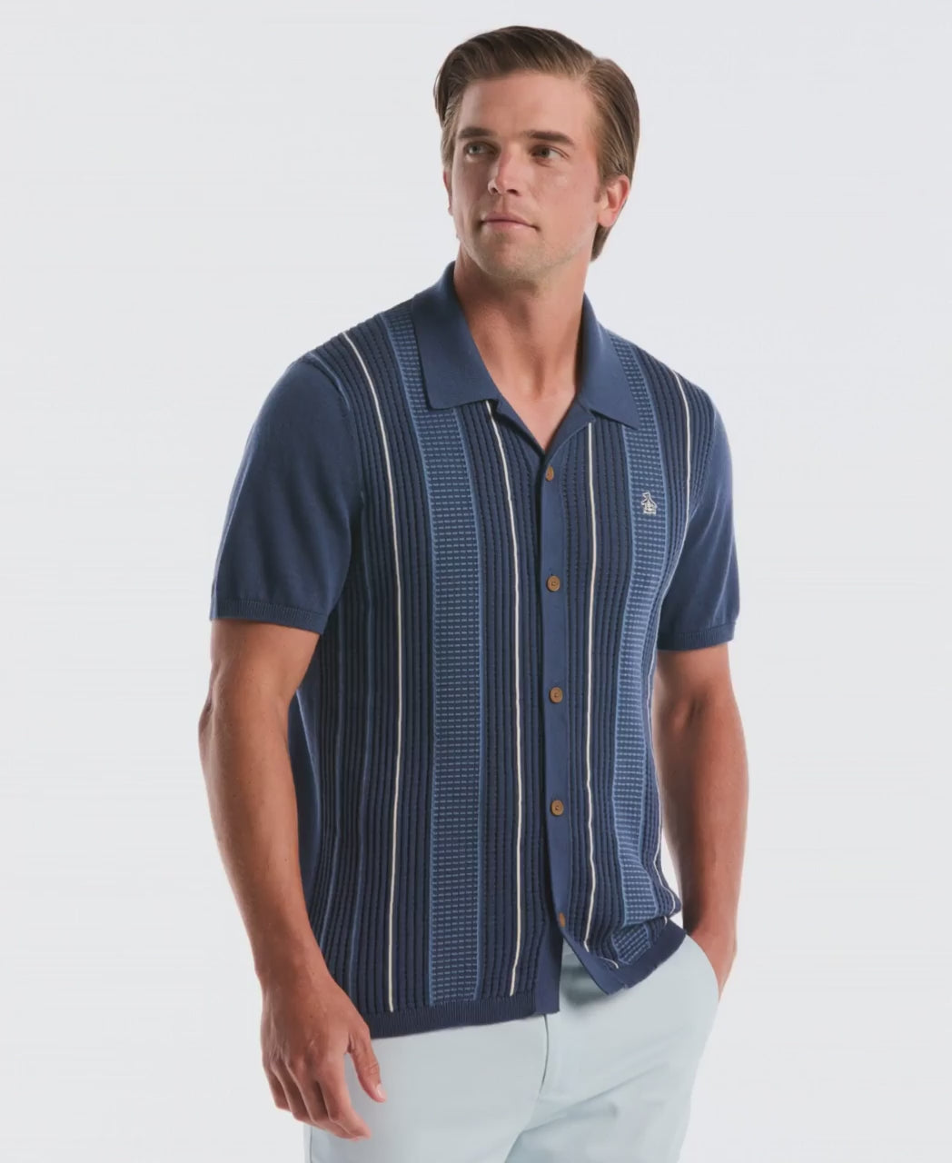 Vertical Striped Sweater Polo