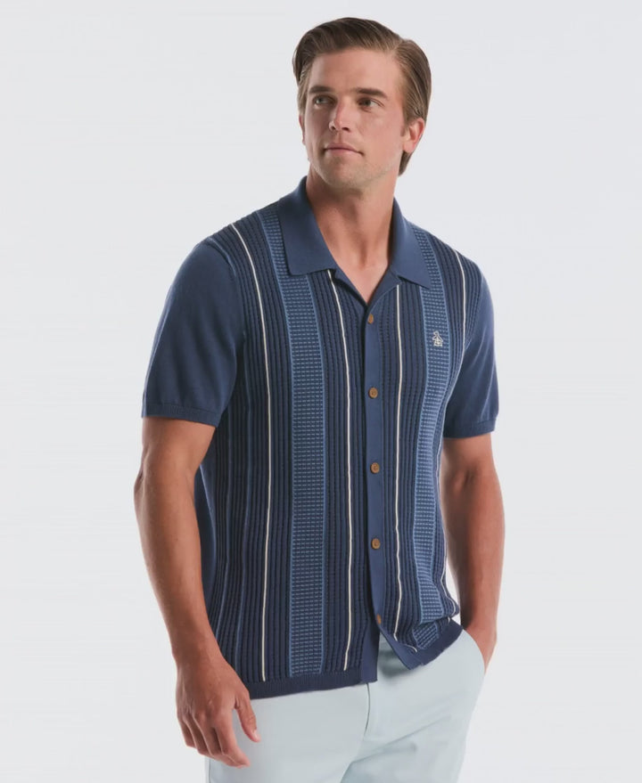 Vertical Striped Sweater Polo