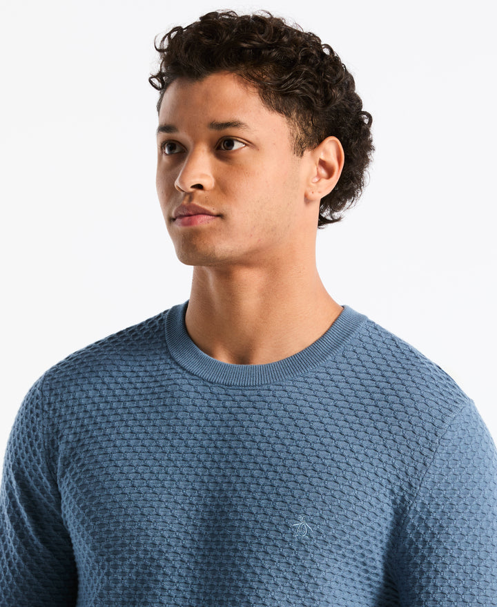 Geo Textured Crewneck Sweater