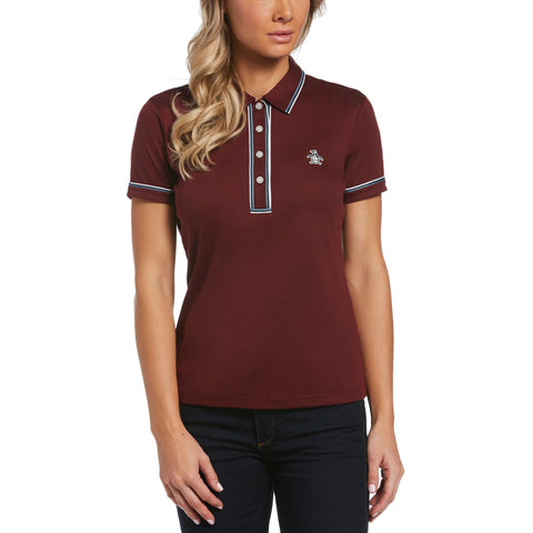 3D Veronica Polo-Women's Polos-Tawny Port-M-Original Penguin