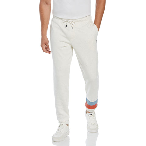 Slim Fit Fleece Ankle Stripe Jogger-Sweatpants-Light Grey Melange-S-Original Penguin