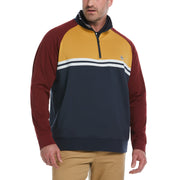 Big & Tall 1/4 Zip Color Block Jacket (Dark Sapphire) 