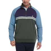 Big & Tall 1/4 Zip Color Block Jacket (Deep Forest) 