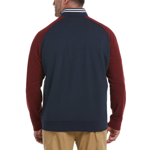 Big & Tall 1/4 Zip Color Block Jacket (Dark Sapphire) 