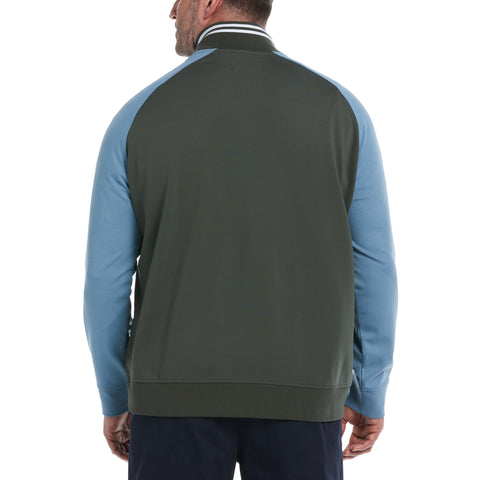 Big & Tall 1/4 Zip Color Block Jacket (Deep Forest) 