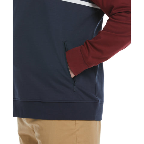 Big & Tall 1/4 Zip Color Block Jacket (Dark Sapphire) 