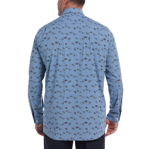 Big & Tall EcoVero™ Woven Poplin Stretch Shirt (Spring Lake) 