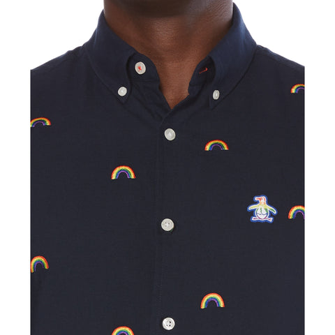 Big & Tall Pride Rainbow Print Oxford Button-Down Shirt-Shirts-Original Penguin