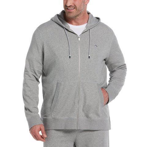 Big and Tall Sticker Pete Full Zip Fleece Hoodie (Rain Heather) 