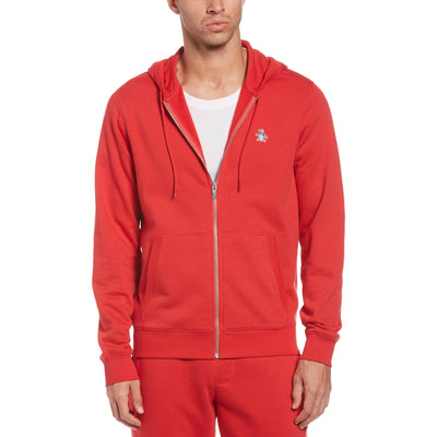 Big Tall Sticker Pete Full Zip Fleece Hoodie (Rococco Red)