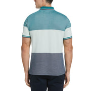 Birdseye Color Block Polo (Pacific) 