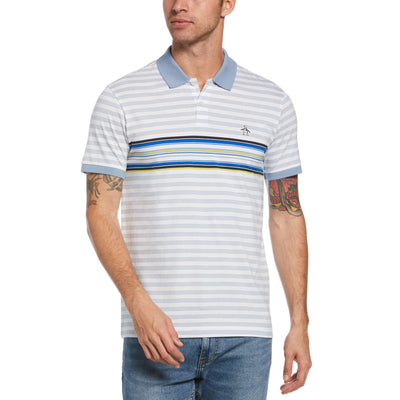 Chest Stripe Polo (Faded Denim) 