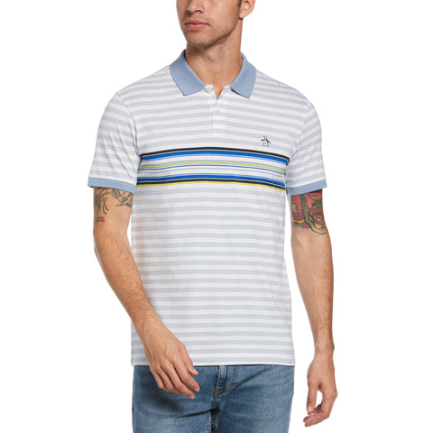 Chest Stripe Polo (Faded Denim) 