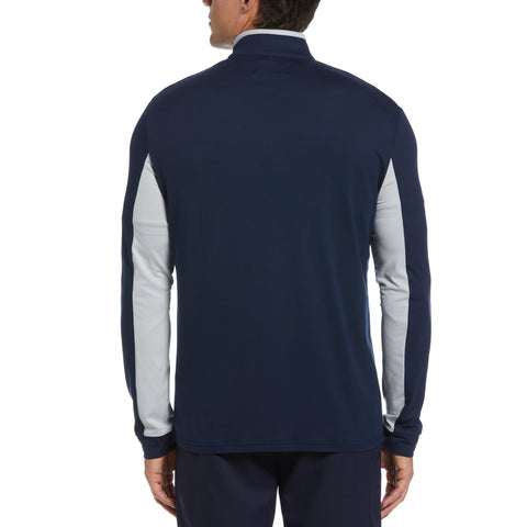 Color Block 1/4 Zip Sweater (Black Iris) 