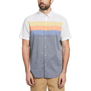 Color Block Stripe Shirt (Russet Orange) 