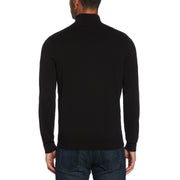 Combed Cotton Quarter Zip Sweater (True Black) 