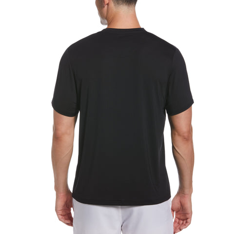 Crew Neck Short Sleeve Tennis T-Shirt (Caviar) 