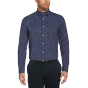Dobby Graph Dot Dress Shirt-Dress Shirts-Dark Blue-15.0-32-33-Original Penguin