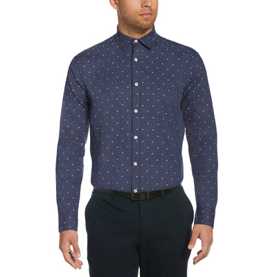 Dobby Graph Dot Dress Shirt-Dress Shirts-Dark Blue-15.0-32-33-Original Penguin
