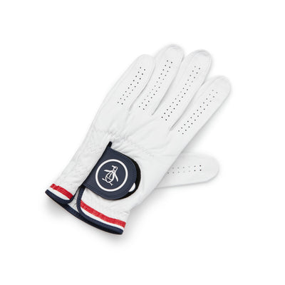 Double Piped Left Hand Golf Glove (Bright White) 