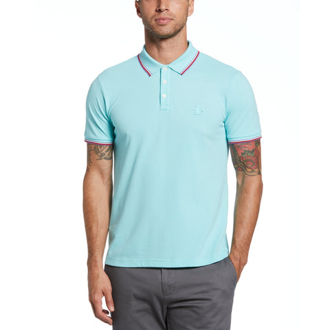 Dual Striped Tipping Polo (Aruba Blue) 