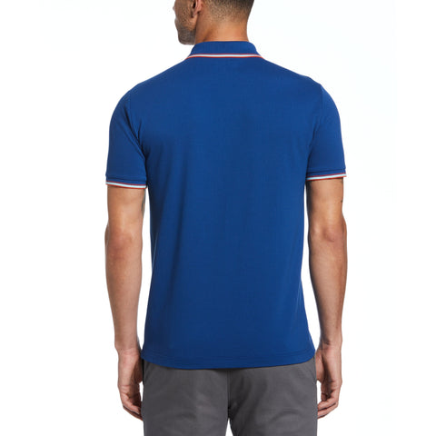 Dual Striped Tipping Polo (Aruba Blue) 