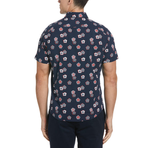 EcoVero™ Blend Hibiscus Print Shirt (Dress Blues) 