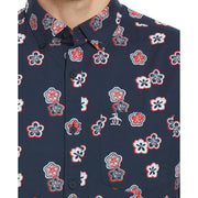 EcoVero™ Blend Hibiscus Print Shirt (Dress Blues) 
