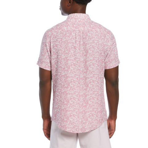 Floral Print Linen Shirt (Foxglove) 