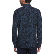 EcoVero™ Linen Blend Oval Print Shirt (Dark Sapphire) 