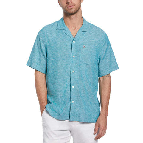 Linen EcoVero Shirt  (Blue Grass) 