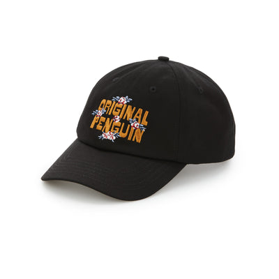 Embroidered Cotton Twill Cap (Blk) 