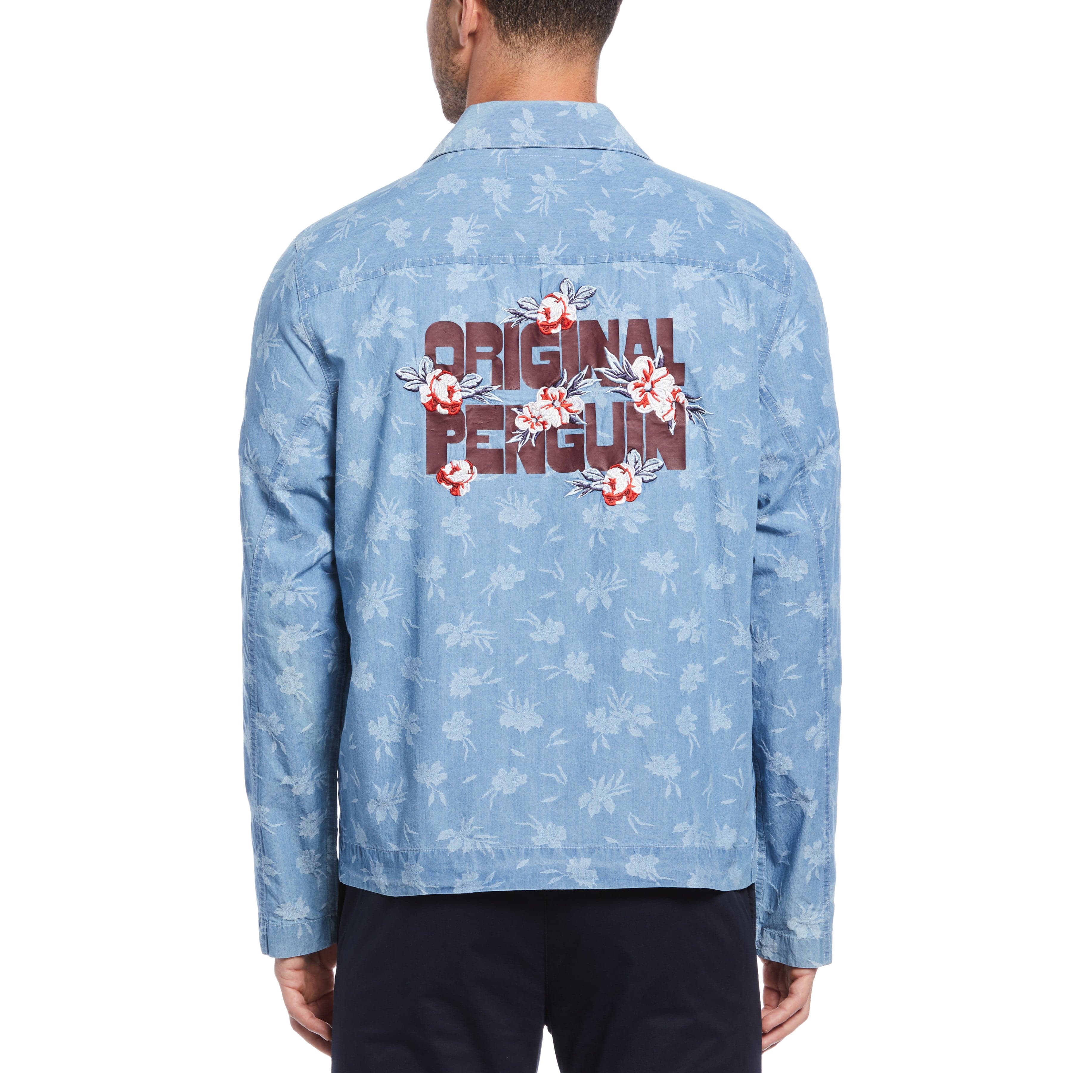 Embroidered Floral Print Denim Jacket | Original Penguin US