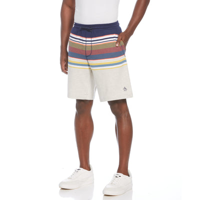 Engineered Stripe Knit Short-Shorts-Light Grey Melange-S-Original Penguin
