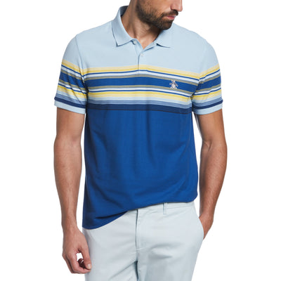 Engineered Stripe Pique Polo (Limoges) 