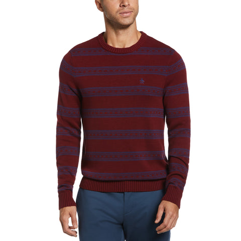 Fairisle Stripe Sweater (Cabernet) 