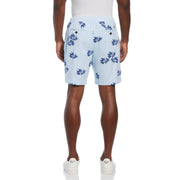 Floral Linen Shorts (Cerulean) 