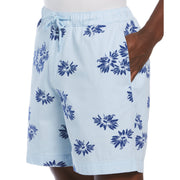 Floral Linen Shorts (Cerulean) 