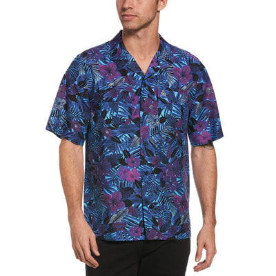 Floral Print Camp Collar Shirt-Shirts-Aquarius-L-Original Penguin