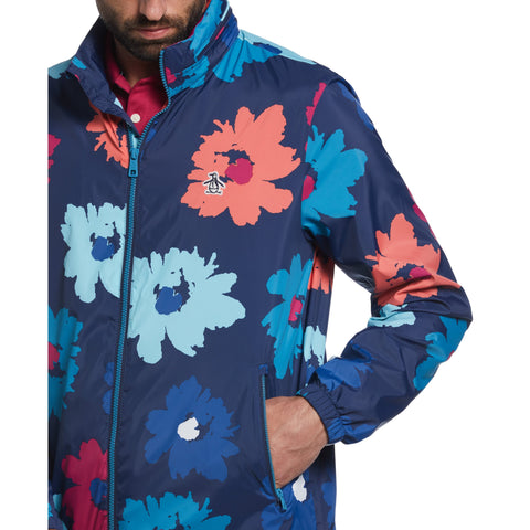 Floral Print Rain Jacket (Dress Blues) 