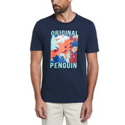 Floral Square Original Penguin Tee (Dress Blues) 