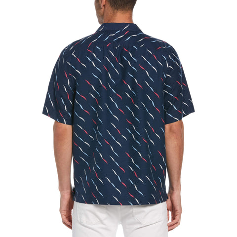 Geo Wave Print Camp Collar Shirt-Shirts-Original Penguin