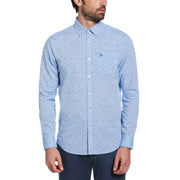 Geometric Print Dobby Shirt (Imperial Blue) 