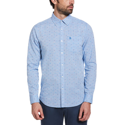 Geometric Print Dobby Shirt (Imperial Blue) 