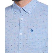 Geometric Print Dobby Shirt (Imperial Blue) 